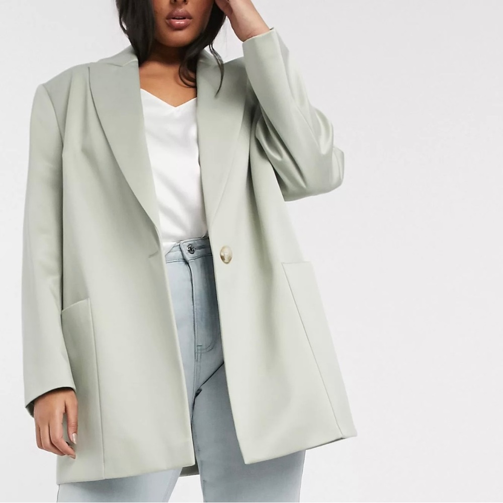 Satin Grandad Coat (sage)